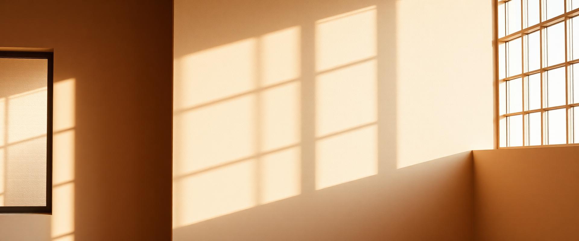 Sfeerbeeld van licht en schaduw op een warme wand